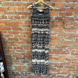 Vintage 90s Y2K Karen Rogers Neutral Petite Maxi Sleeveless Dress Medium